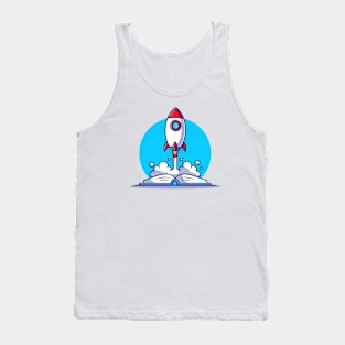 Rocket Launching On Book Tank Top